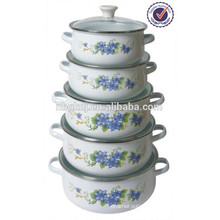 5PCS heathly save oil high quality enamel casserole